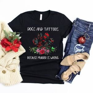Dog And Tattoos Dog Paw Gift Shirt